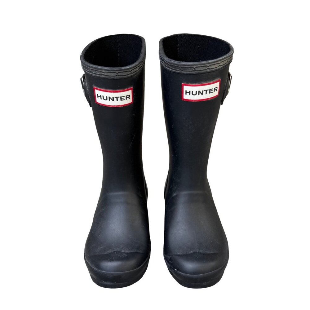 HUNTER Original Tall Rain Boots Kids 13 EU 31 Matte Black High Gum Boot Rubber
